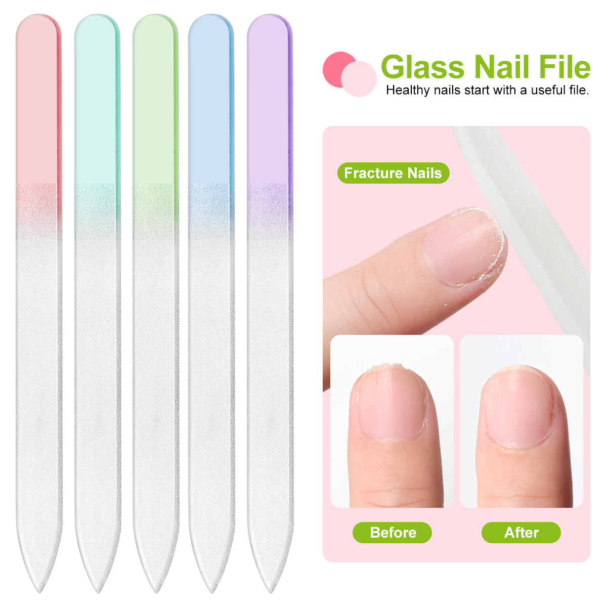 Nail Art Glossy - Lime à ongles en verre Nano