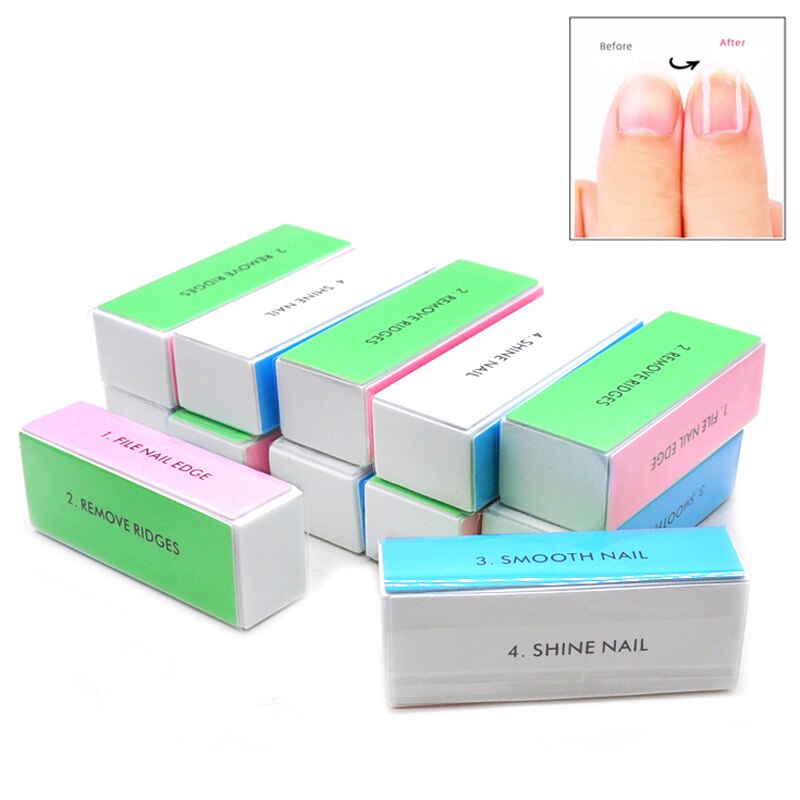Nail Art Glossy - Bloc de polissage coloré à 4
