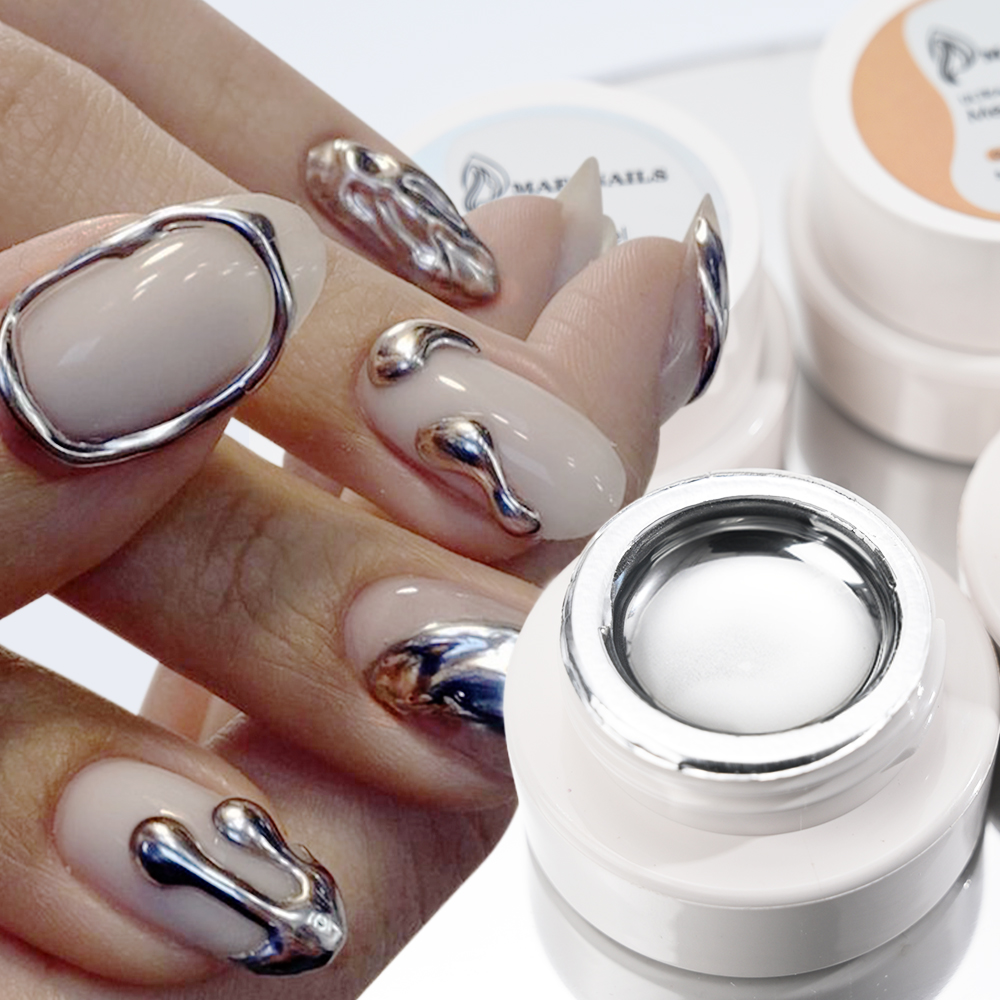 Nail Art Glossy - Vernis à ongles gel métallique argenté