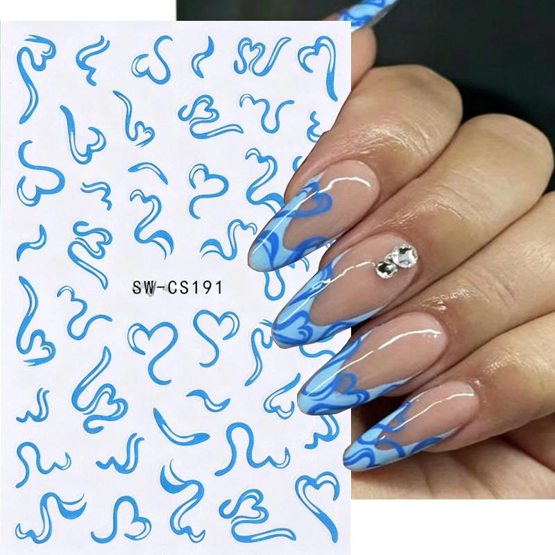 Nail Art Valentine - 2 feuilles d'autocollants pour nail art,