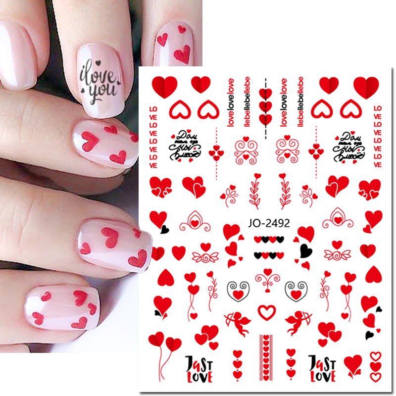 Nail Art Valentine - Autocollants 3D pour nail art, lignes
