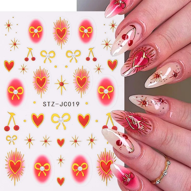 Autocollants Y2K Bronzing Hear - Nail Art Valentine avis et prix