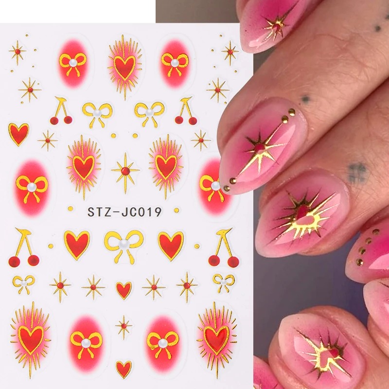 Autocollants Y2K Bronzing Hear - Nail Art Valentine avis et prix