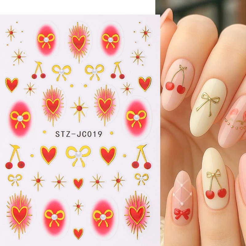 Autocollants Y2K Bronzing Hear - Nail Art Valentine avis et prix