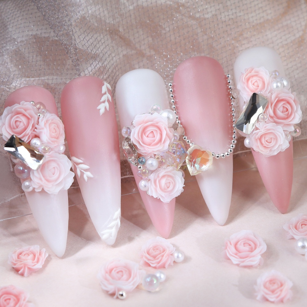 30 pièces Rose Rose fleur 3D o - Nail Art Valentine avis et prix