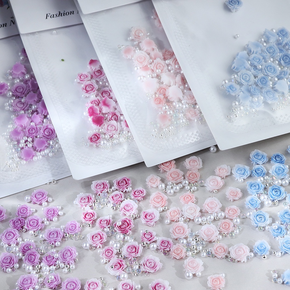 30 pièces Rose Rose fleur 3D o - Nail Art Valentine avis et prix