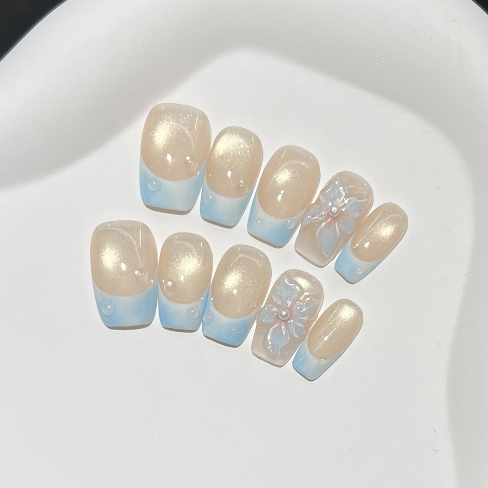 10 faux ongles carrés courts b - Nail Art Glossy avis et prix