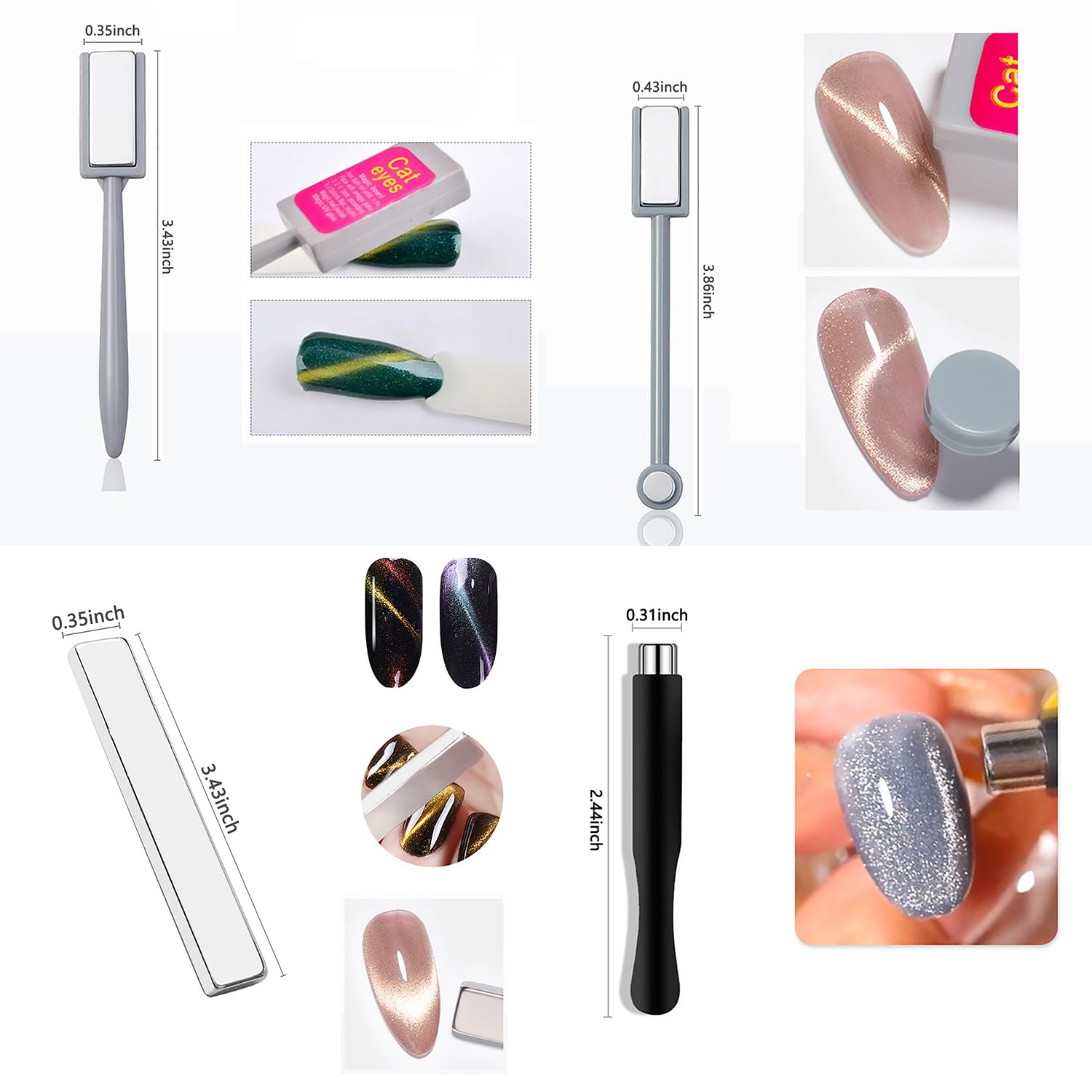 Lot de 10 Aimants Effet Œil de - Nail Gel Polish Set avis et prix