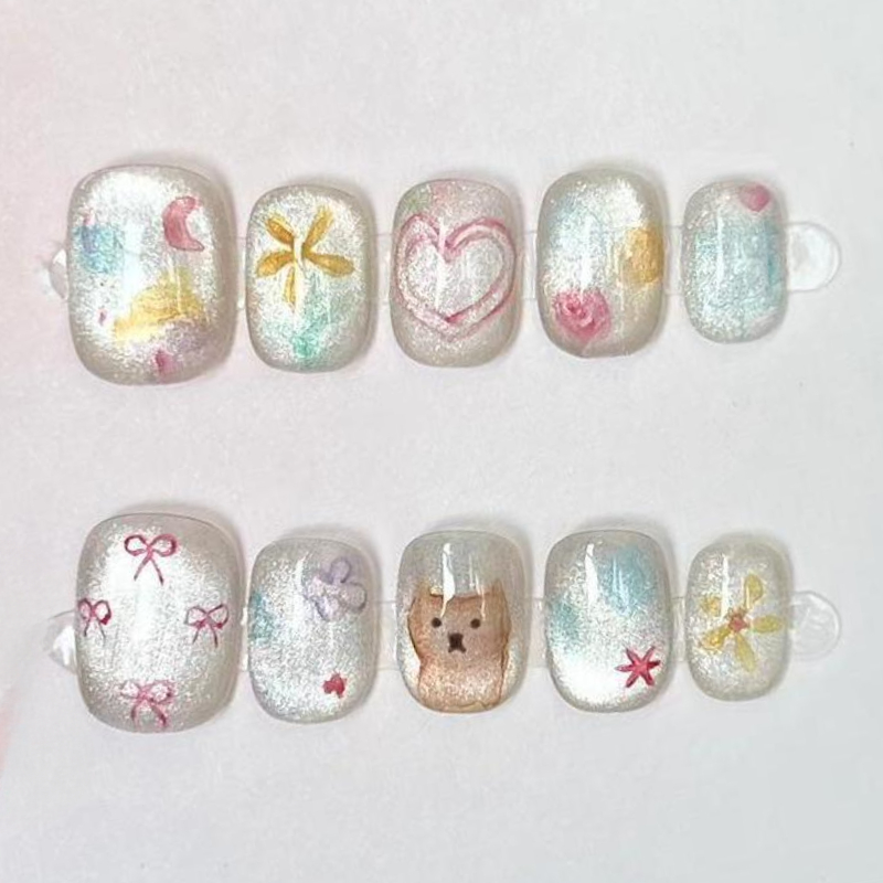 10 pièces mignon court rond à  - Nail Art Glossy avis et prix