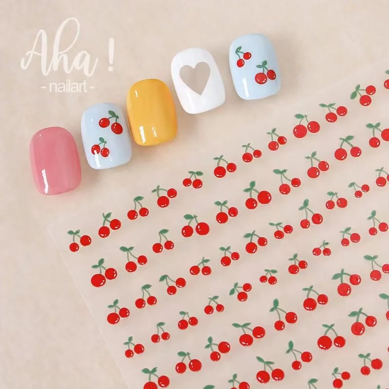 1 feuille d'autocollants 3D po - Nail Art Red Cherry avis et prix