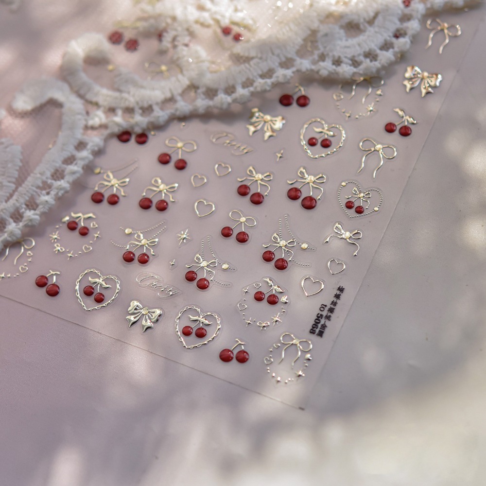 Adorables autocollants 5D pour - Nail Art Red Cherry avis et prix
